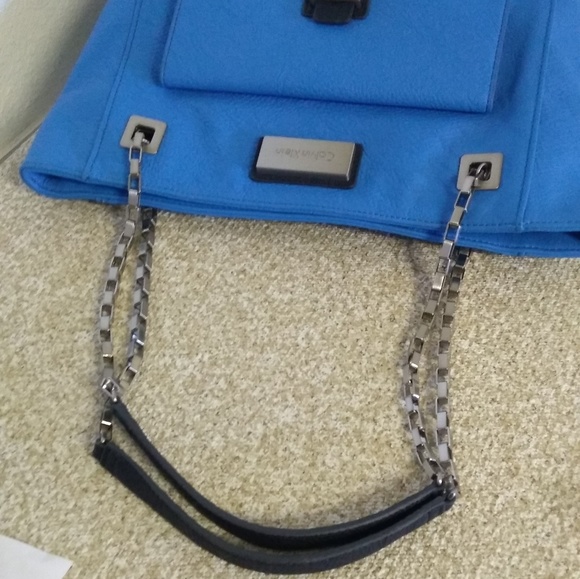 Calvin Klein Blue Pebbled Leather Bag